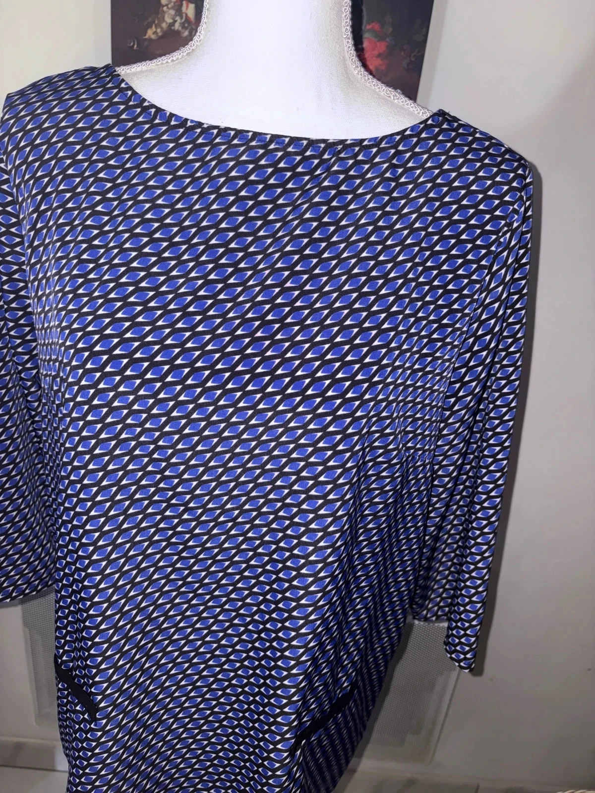 Blue and black 3/4 sleeve blouse U Collection size XXL / 44 – photo 2